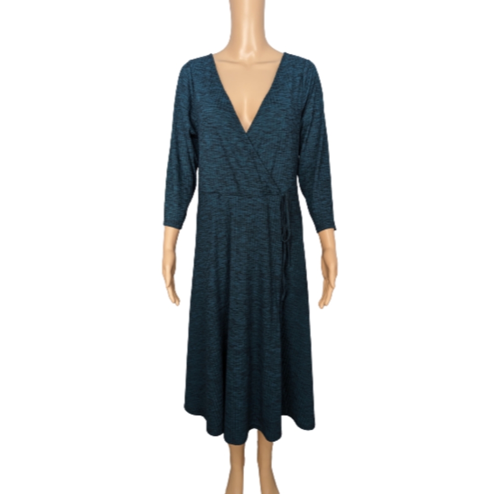 Torrid Ribbed Knit Surplice Dress 0